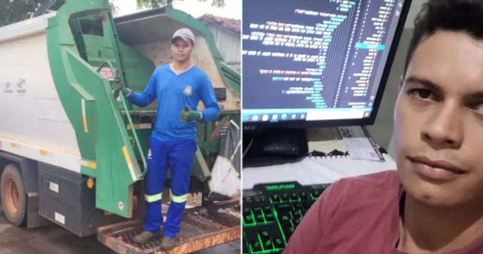 Ele era Lixeiro e agora é Programador