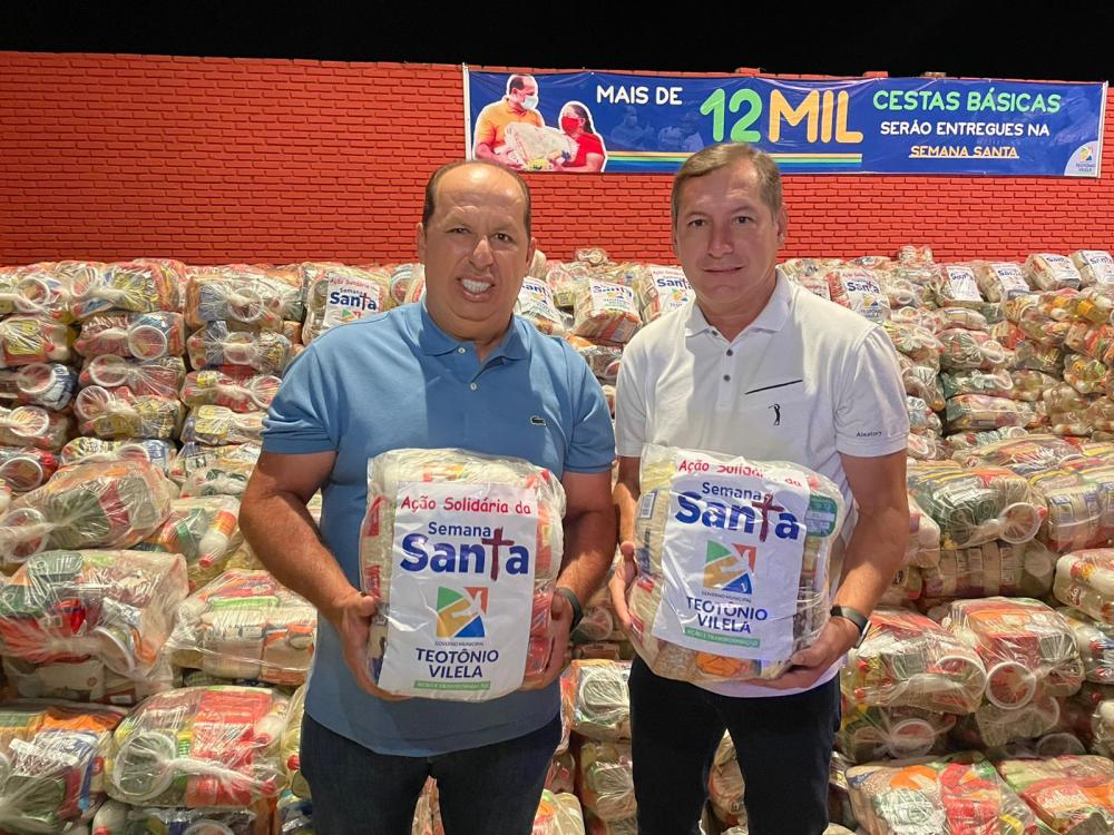 Páscoa solidária em Teotônio Vilela, distribui 12.000 cestas de Páscoa
