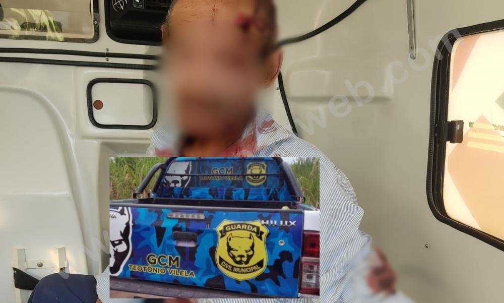 Homem agride idoso a pauladas e é preso pela Guarda Municipal de Teotônio Vilela - Foto: AlagoasWeb 