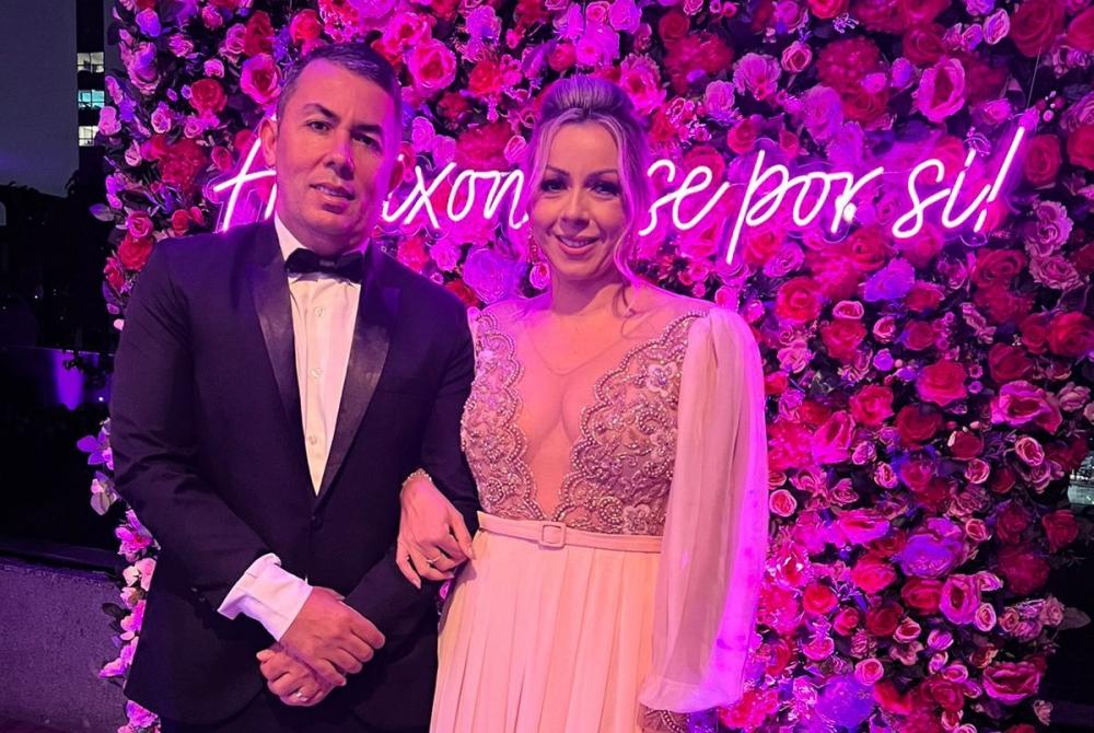 Pablo e a esposa Bela Moura