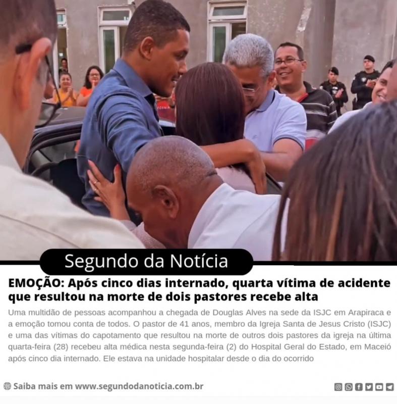 Após cinco dias internado, quarta vítima de acidente que resultou na morte de dois pastores recebe alta